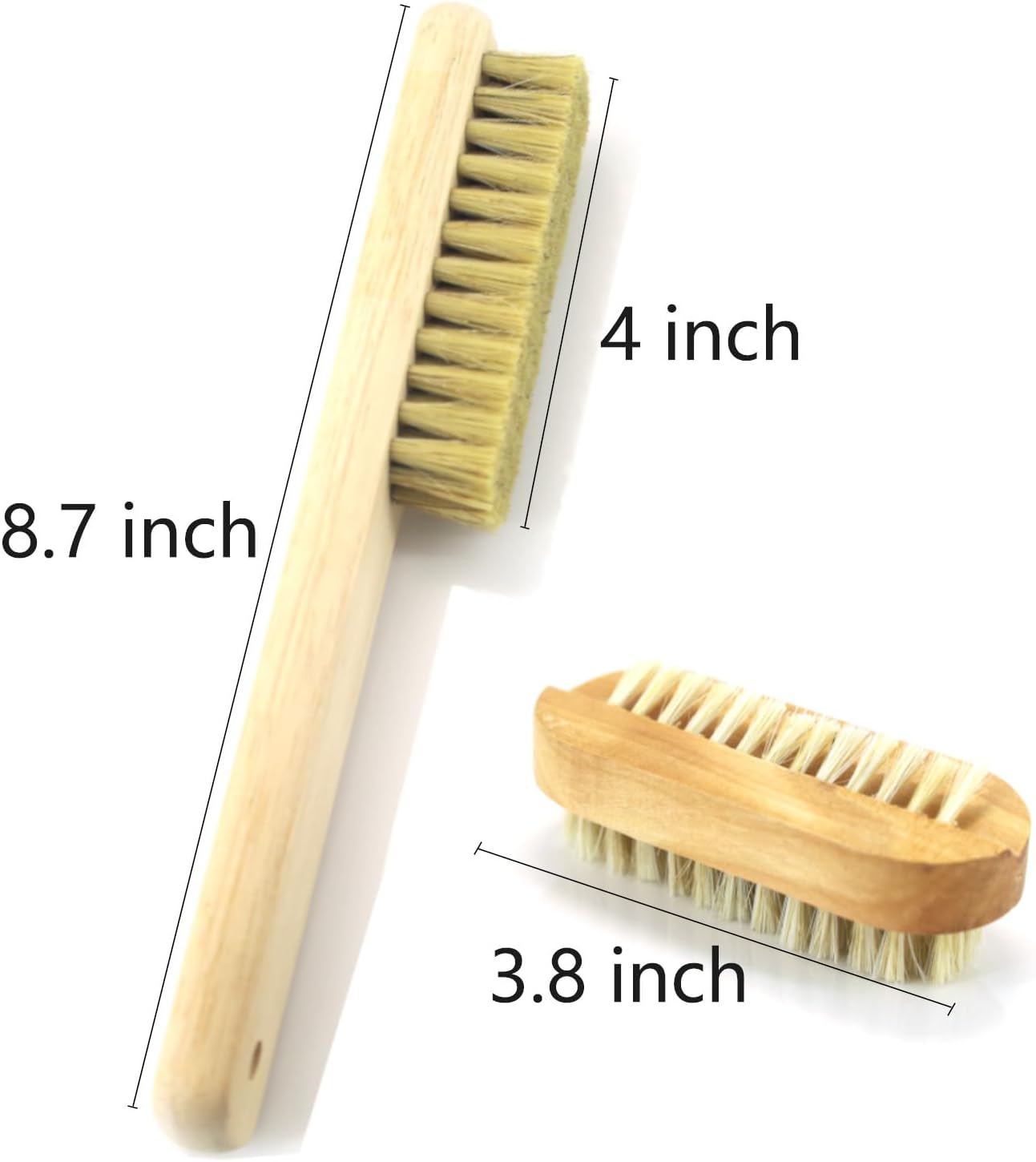 6 Pack Long Handle Grip Nail Brush, Wooden Two-Sided Hand Fingernail Scrub Cleaning Brushes for Toes and Nails Cleaner, Pedicure Scrubbing Tool Kit for Men and Women