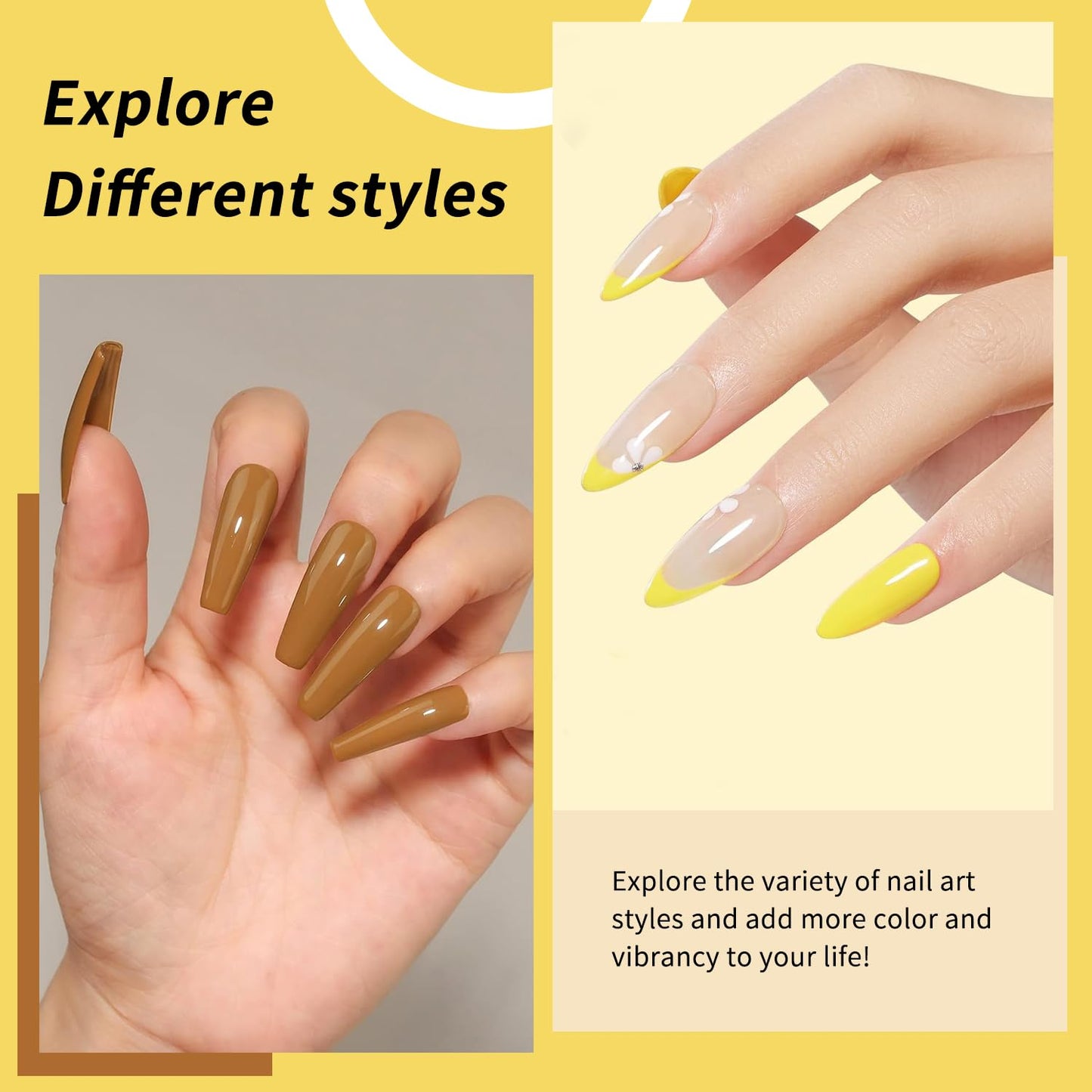 JR 9 Pcs 0.5oz Orange Fall Gel Polish Set Bright Shades for Beach Vacations & Pool Parties, Quick Dry, Fade-Proof Halloween Color Soak Off Fall Gel Polish Home DIY Gift Yellow Series