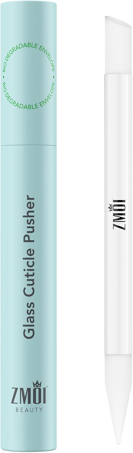 Glass Cuticle Pusher - Durable Crystal Glass Manicure Stick - Dual Ended Nail Cuticle Pusher - Professional Nail Care Must Have