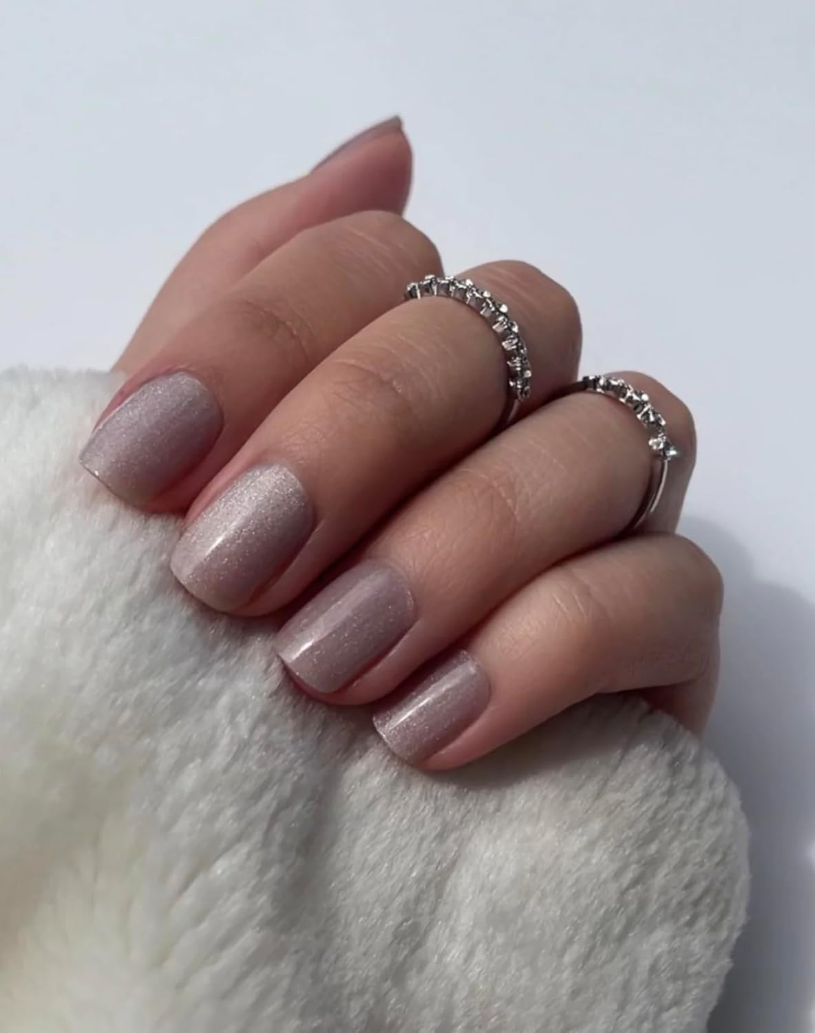 NOVA, Female Founded, Semi Cured Gel Nail Strips (Chinchilla) - The 10 Minute Manicure. Salon-Quality, Works with Any Nail Lamp, Easy to Apply & Remove - Incl. Nail File & Wooden Stick (Chinchilla)