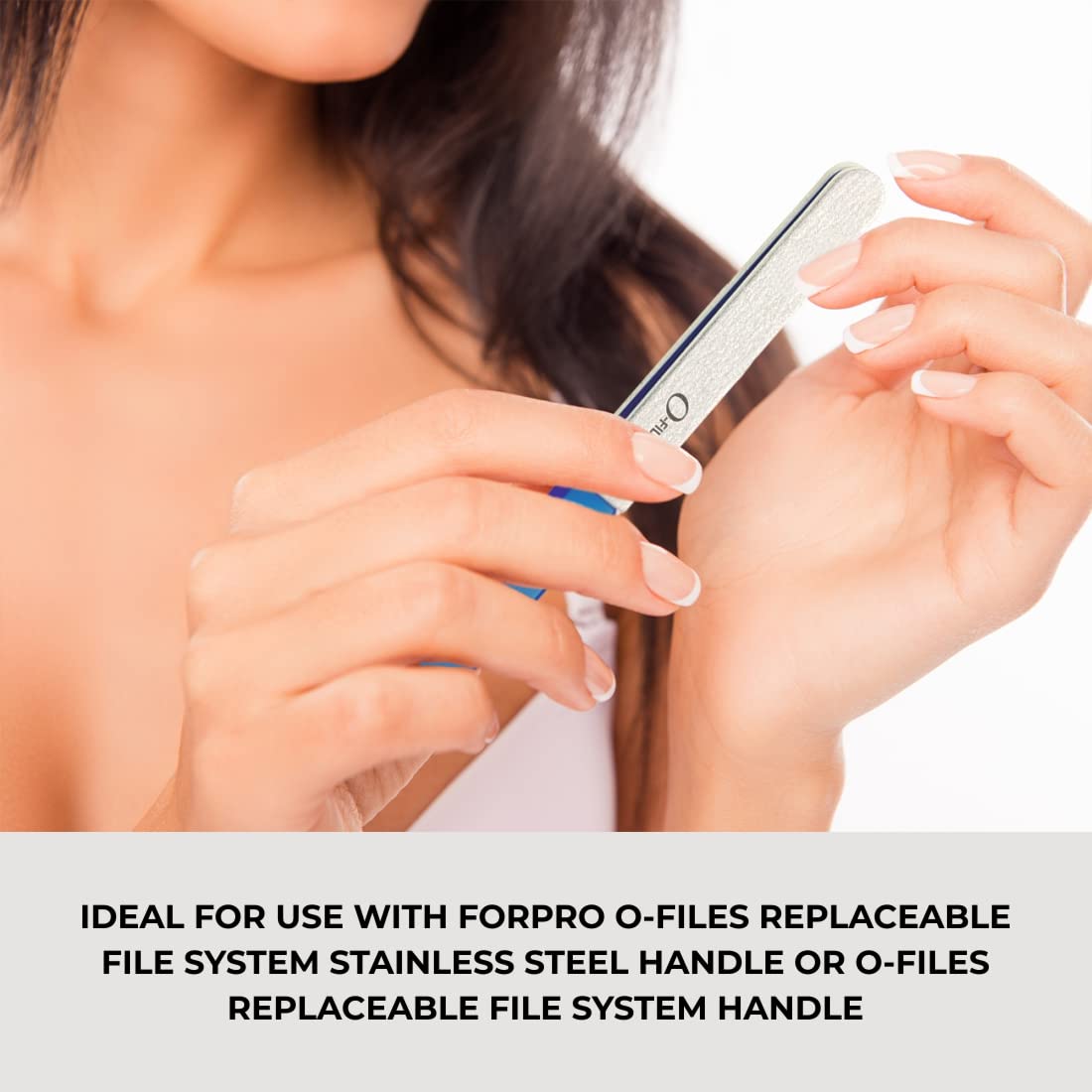 ForPro Professional Collection O-Files Replaceable File System Refills, White, 240 Grit, Manicure Nail File Refills, 3.9" L x .6" W, 50-Count