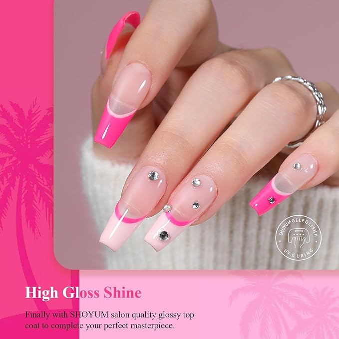 Gel Nail Polish, 1Pcs 15ML Hot Pink Gel Polish Bright Summer Neon Colors Gel Polish Soak Off Starters Nail Art Salon Manicure Design at Home Girlfriend Gift for Holidays 2024 Nails