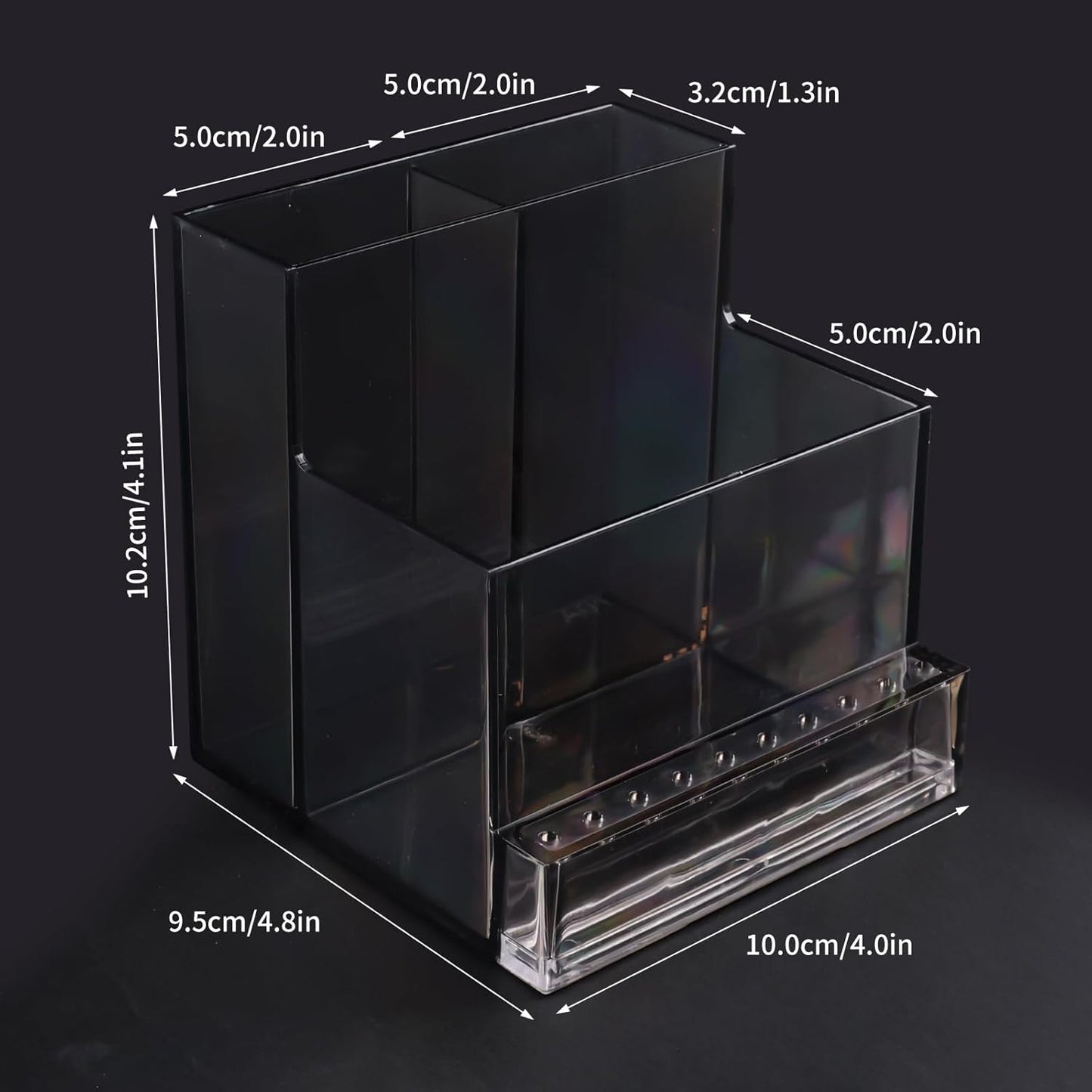 ANGNYA Nail Drill Holder Grinding Bit Storage Box, 10 Holes Transparent Nail Drill Bit Holder Plastic Nail Drill Tool Organizer Manicure Tools Display Box for Nail Tech Supplies