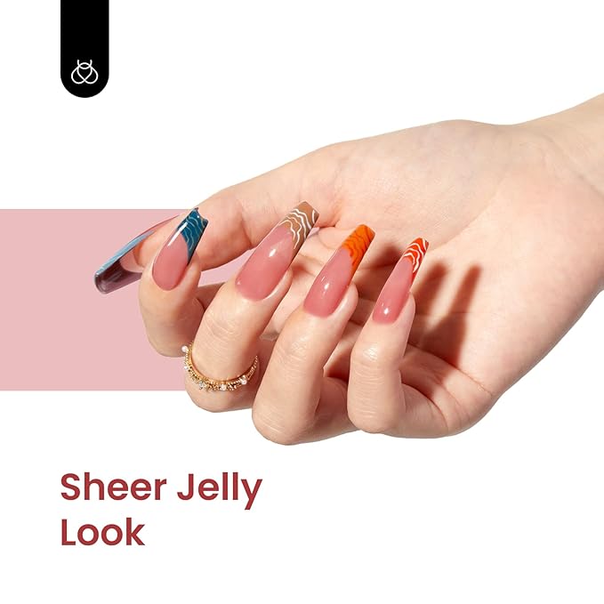Beetles Jelly Gel Nail Polish Set, 6 Colors Nude Sheer Natural Pink Red Brown Gel Nail Polish Kit for DIY Nail Art Salon Home Gift For Women Girls