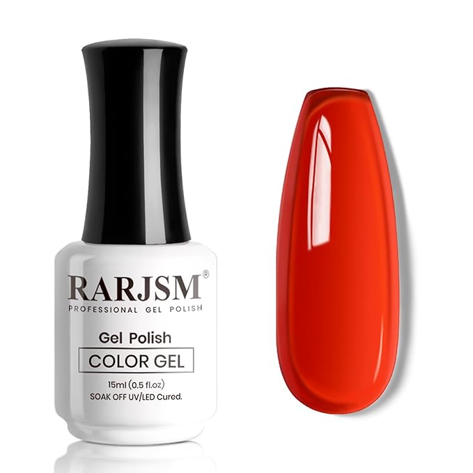RARJSM Jelly Gel Nail Polish Clear Crystal Glass Translucent Amber Orange Dark Red Transparent Sheer Gel Varnish LED UV Curing Requires French Manicure Soak off for Home Salon Diy Summer Colors 15ML