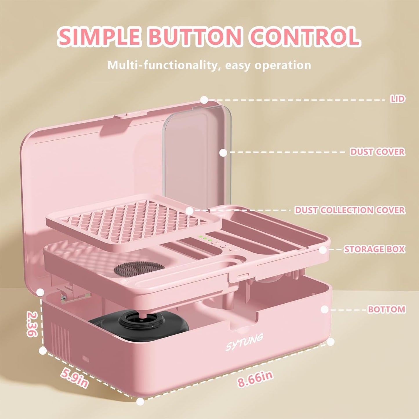 Nail Dust Collector Electric Nail Drill Kit, Vacuum Nail Fan Dust Collector with Reusable Filter Cloth, Portable Nail Drill Machine Kit for Acrylic Nail Polishing, Salon and Home
