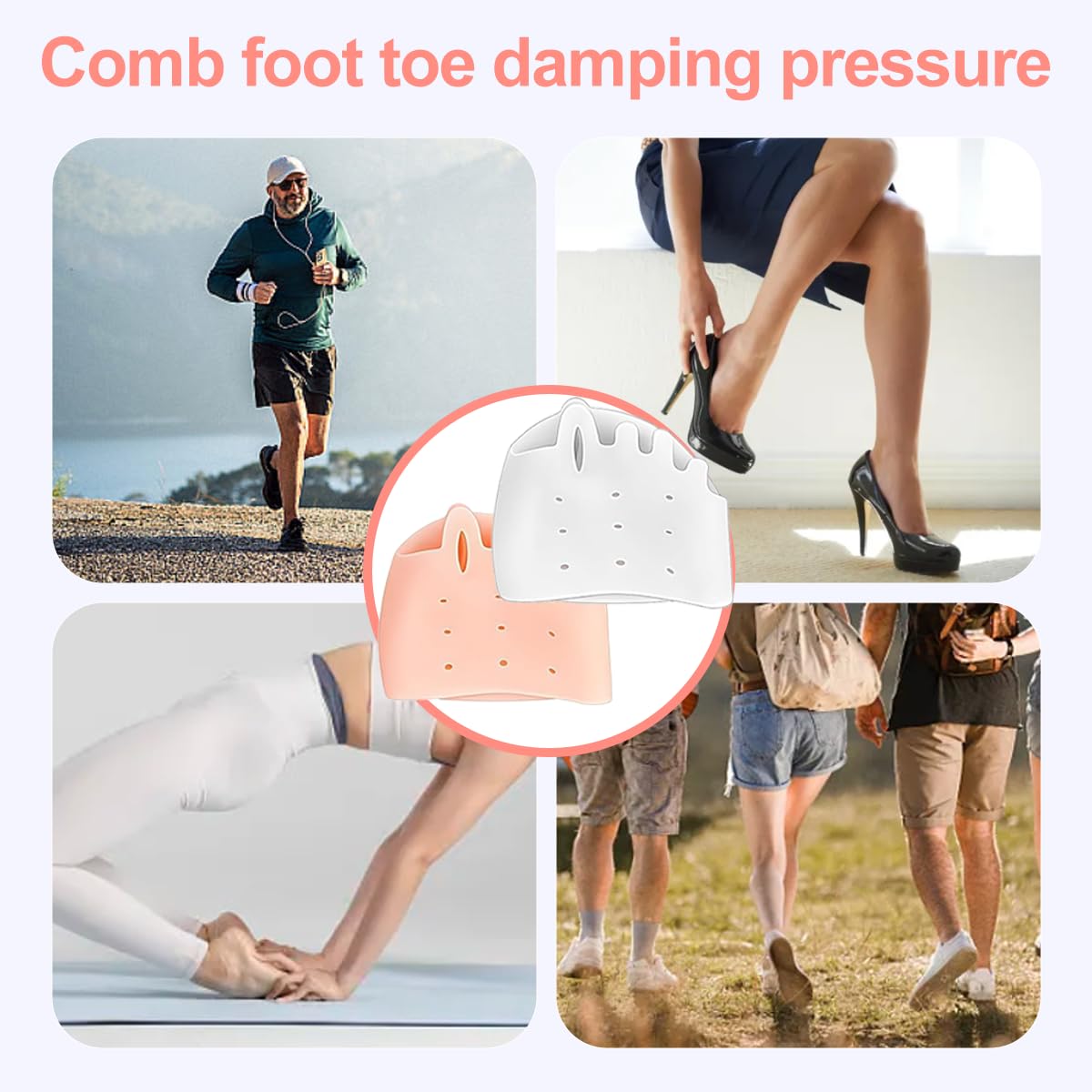 Toe separators for Women & Men， ball of foot bunion corrector toe spacers ，toe protectors women，4-Pairs bunion pads,2025 New