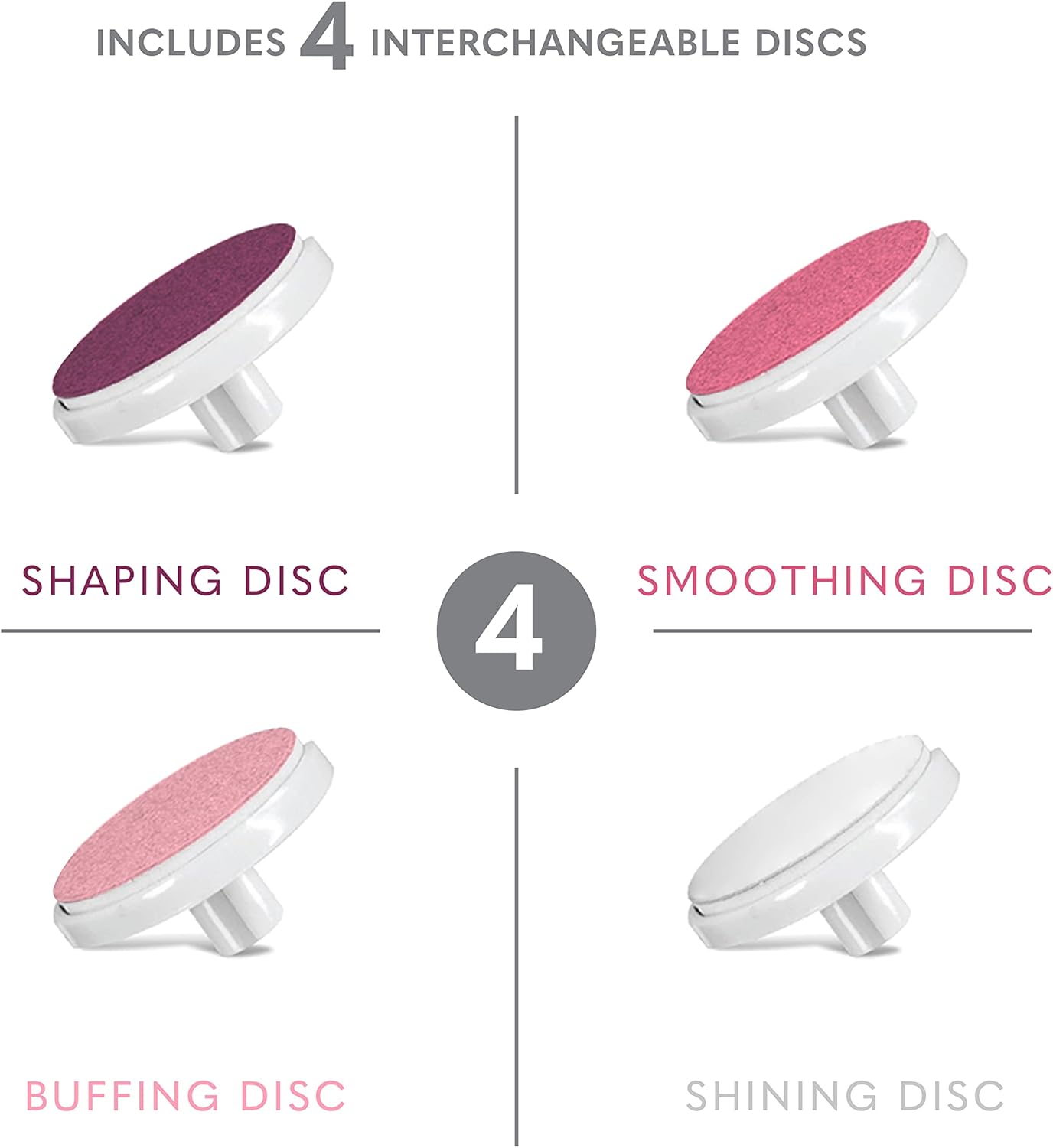 BELLASONIC 4-in-1 Rechargeable Electric Nail File Set with Travel Pouch – Unique Oscillating Head – Shape, Smooth, Buff & Shine Nails – Remove Cuticles & Calluses (Pink/Pink Metallic)