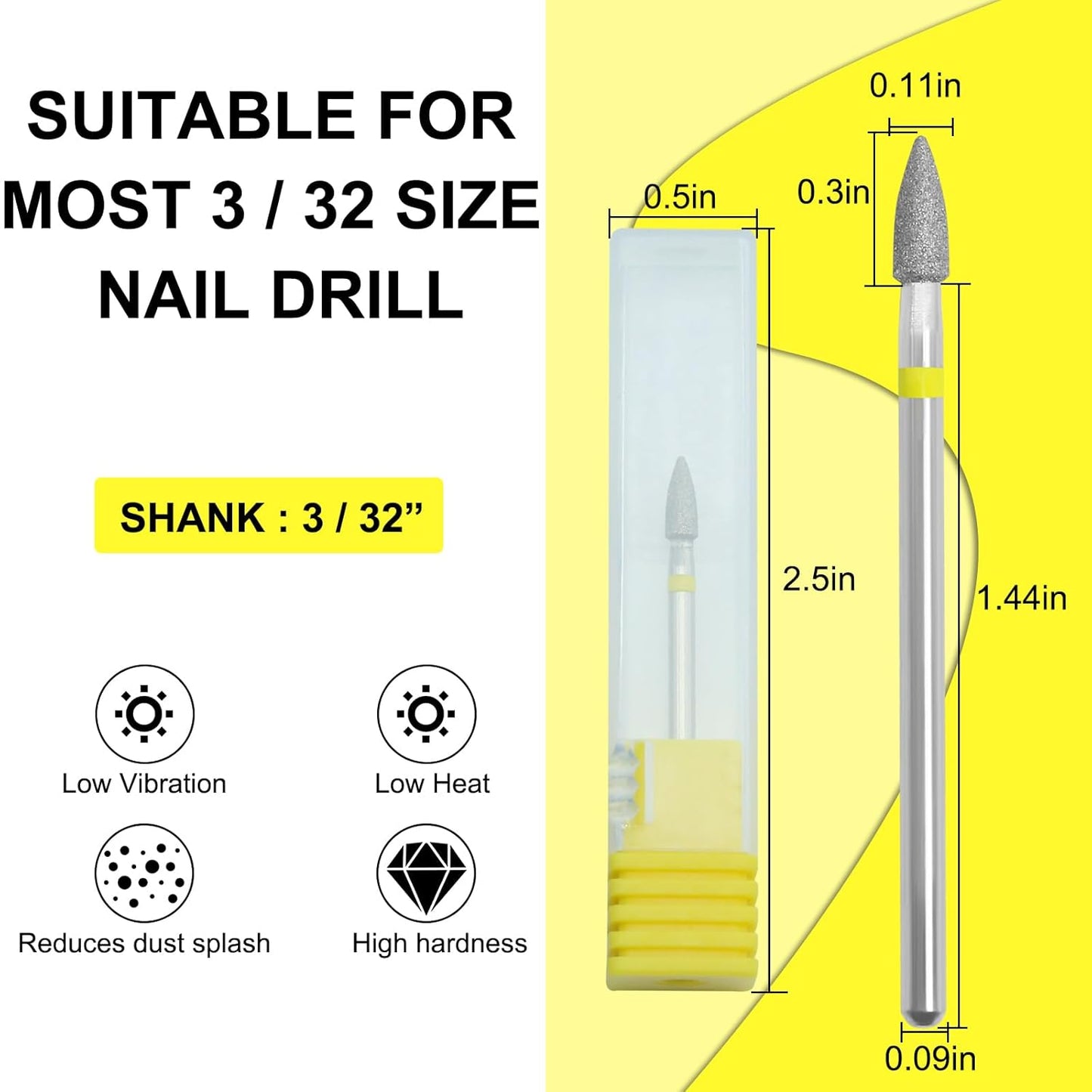 Nail Drill Bit Russian Manicure Drill Bits Nature Nail Buffer Bit for Cuticle Remove Nail Art Design Manicure Pedicure Professional Home & Salon Use (Extra Fine)