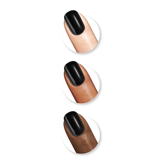 Sally Hansen Miracle Gel Beetlejuice Salon Quality Nail Polish | Gel-Like Formula, Two-Step System, No UV Light Needed, Long Lasting | Opaque, Glossy | 934 The Afterlife | Black Nail Polish