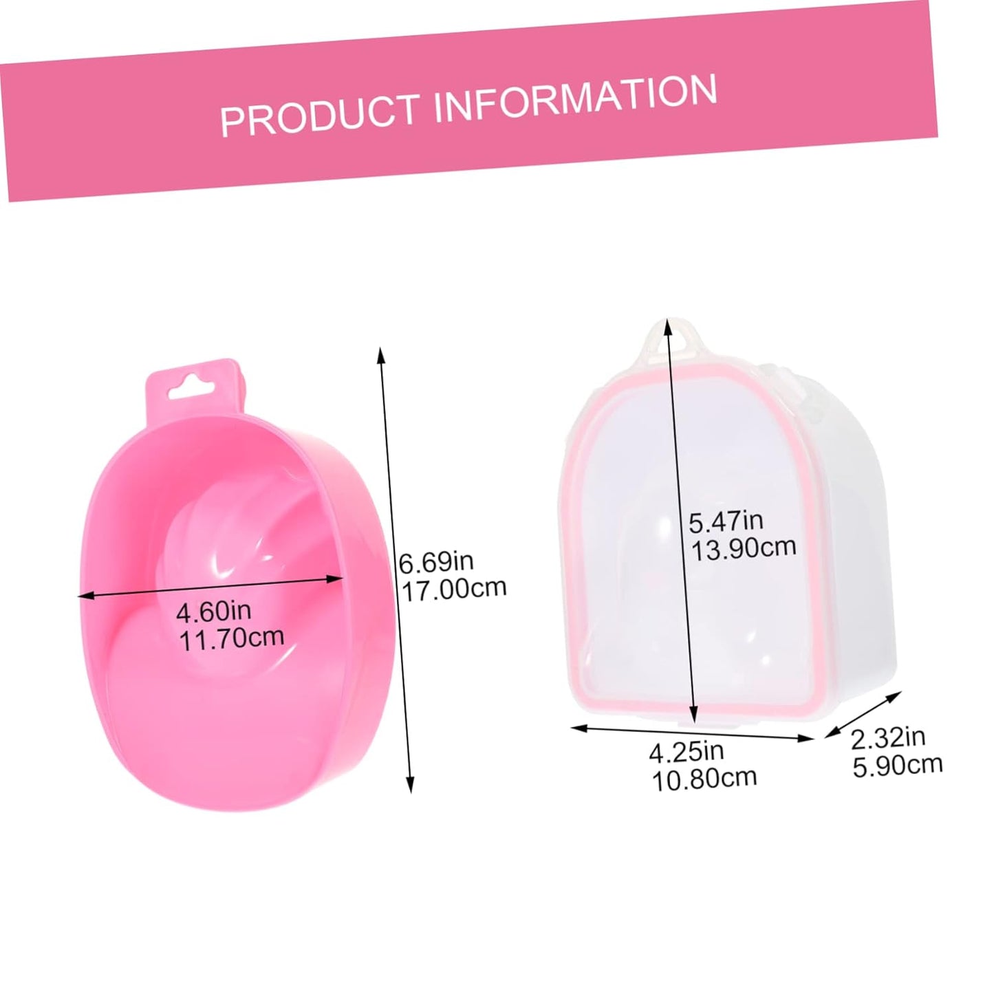 2pcs Nail Soaking Bowl Double Compartment Manicure Soak Bowl Nail Tips Soak Art Relaxing Spa Tool