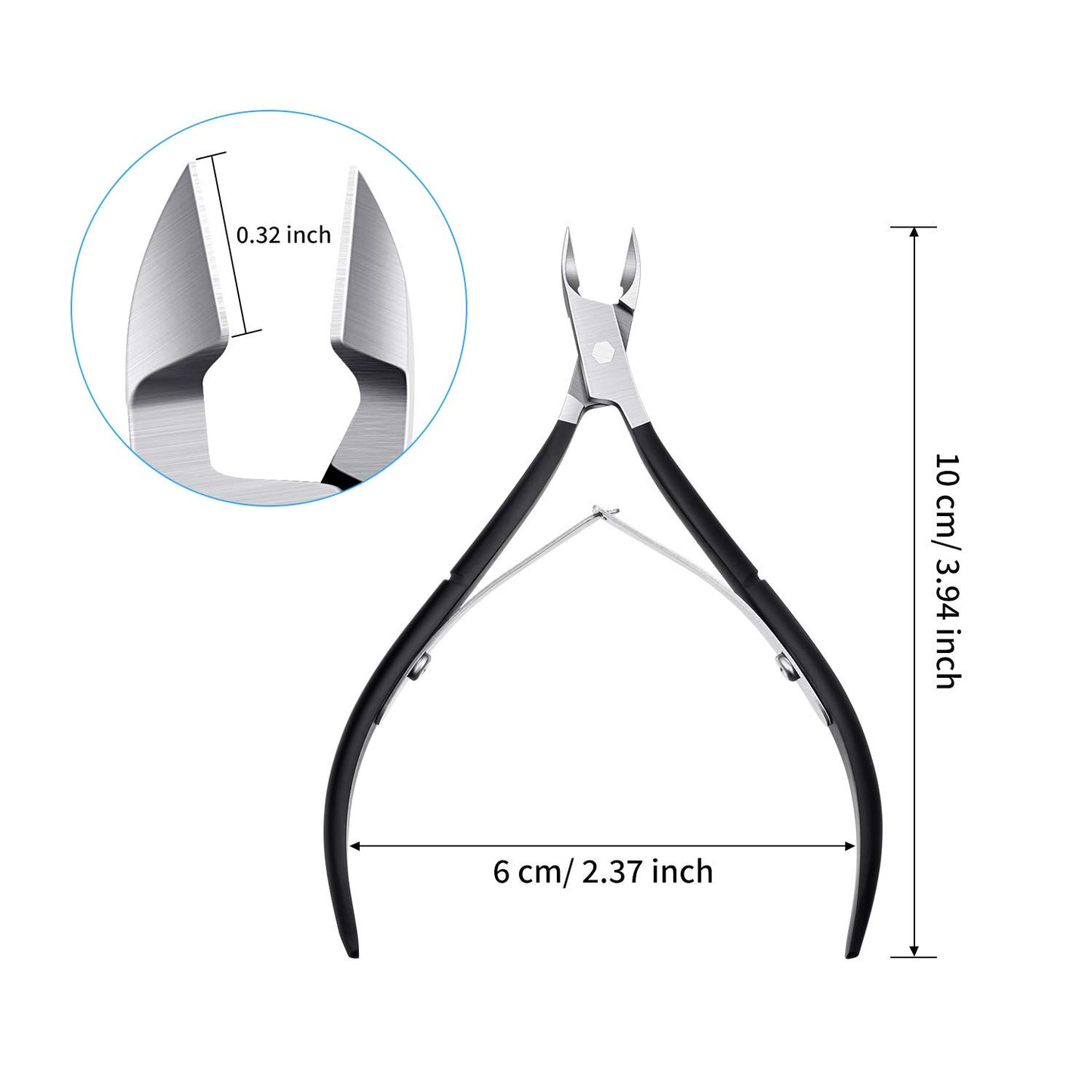 Mudder 3 Packs Cuticle Nippers Cutter Tool Stainless Steel Nail Cuticle Trimmer Remover with Pointed Blade Scissors Pedicure Manicure Tool for Fingernails Nails Care and Toenails(Black)
