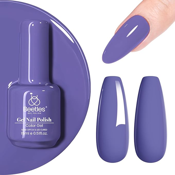 Beetles Winter Gel Polish Purple Gel Nail Polish Periwinkle Color 15ml Soak Off Uv Lamp Nail Art Manicure Salon Design DIY Home Gift for Women Girls