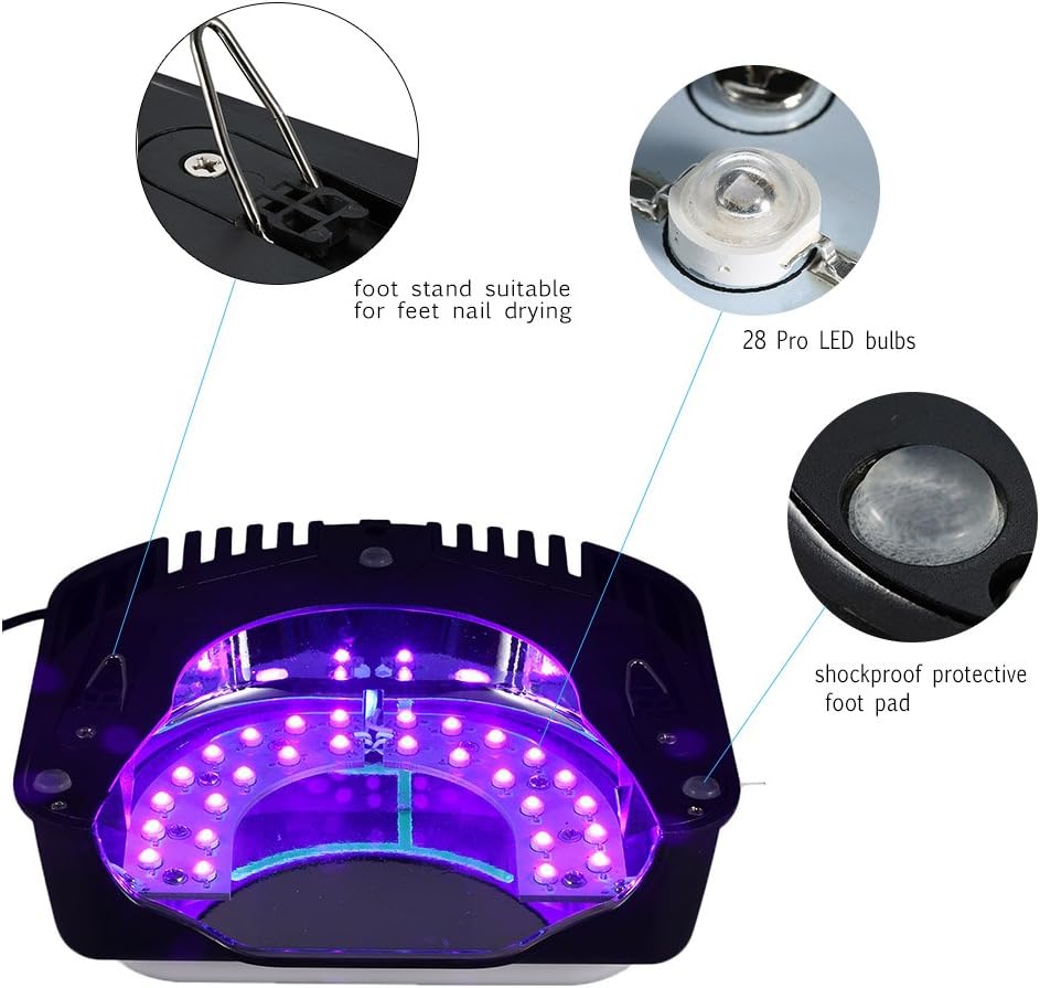 Anself 64W Pro LED Gel Nail Dryer Curing Lamp Nail Polish Machine 110-240V With Lifting Handle Touch Sensor LCD Screen