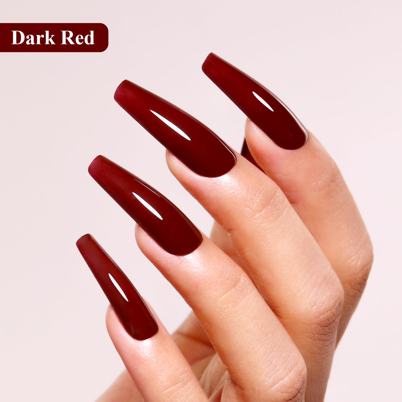 Imtiti Dark Maroon Red Gel Polish, 0.5 Fl Oz - DIY Nail Art Starter Kit for Women & Girls - Soak Off LED & UV Nail Gel Polish