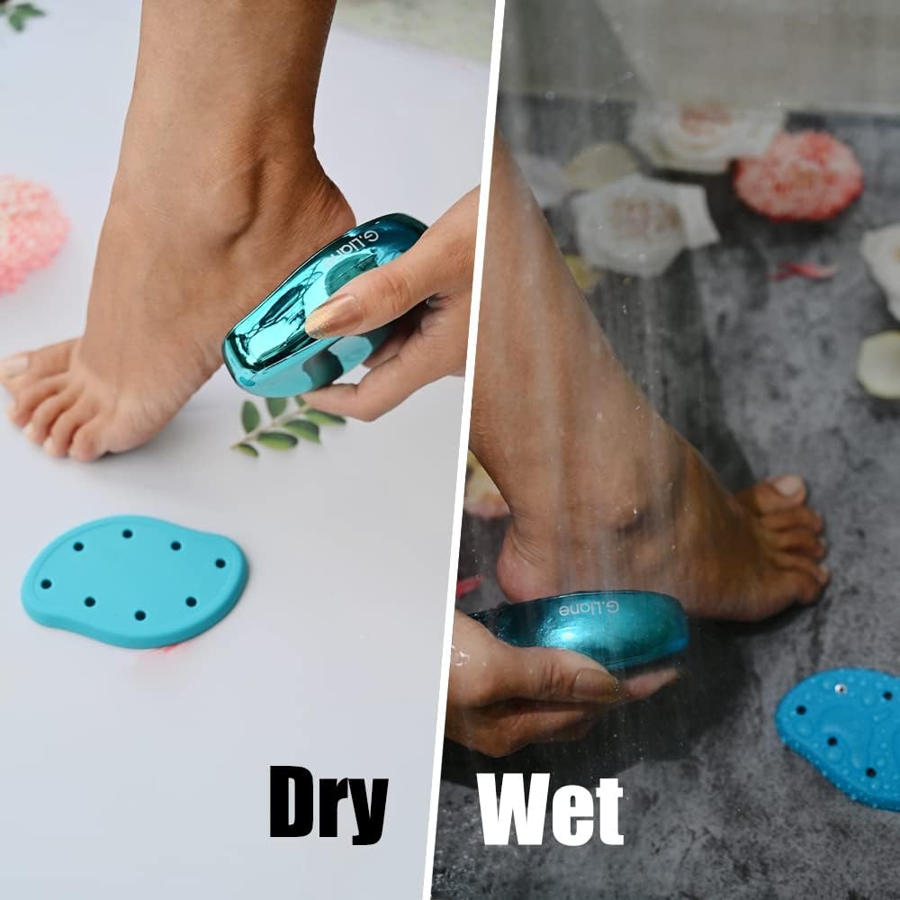 Nano Glass Foot File Callus Remover - Crystal Glass Pedicure Foot Care Foot Scrubber Painless Dry and Wet Use for Hard Skin Calluses Removal (Blue)