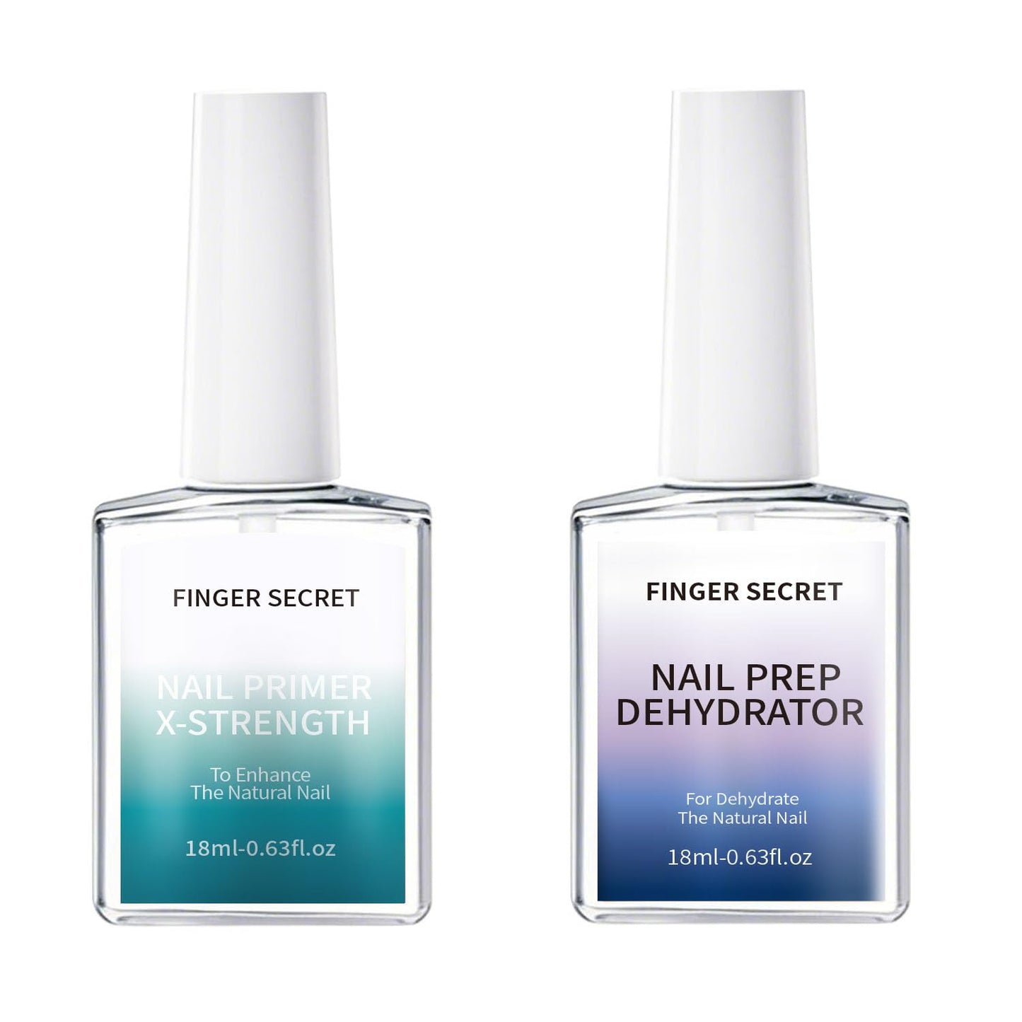 X-Strength Nail Primer and Prep Dehydrator Poly Gel Nail Kit,Nails Fast Dry Prep Base Coat Kit for Design Nail Art in Salon or Home Use 18ml/0.63floz