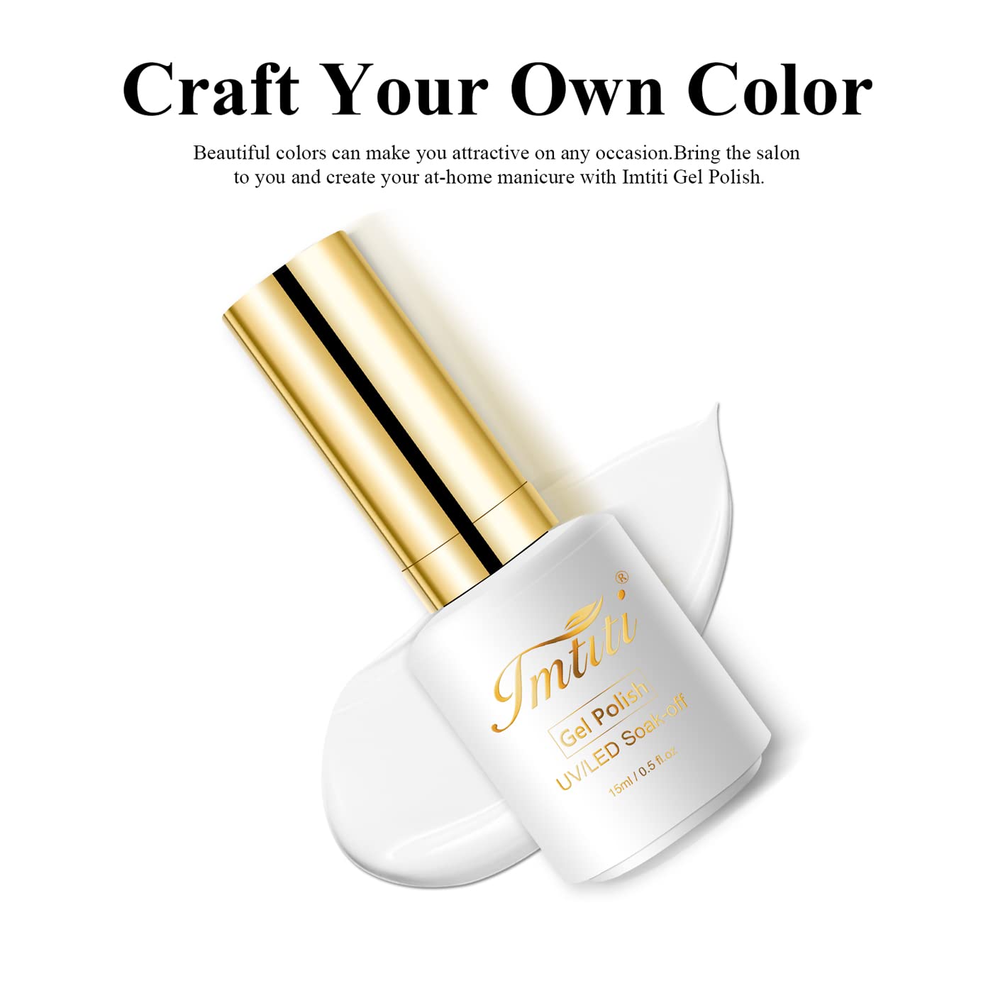 Imtiti Gel Nail Polish, 1 Pcs 0.5 Fl Oz White Nude Gel Polish Soak Off LED U V Nail Gel Polish Neutral Gel Nail Polish DIY Nail Art Starter Manicure Salon Gel Nail Kit for Women Girls