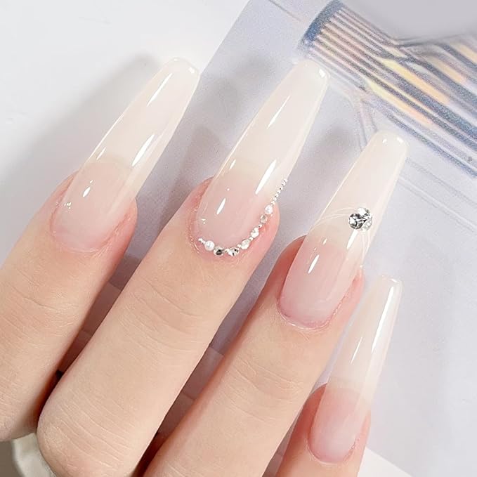 Milky Nude Gel Nail Polish, 15ml Natural Jelly Sheer Color Soak Off UV Light Cure Translucent Gel Polish for Nail Art Salon DIY Manicure at Home X02