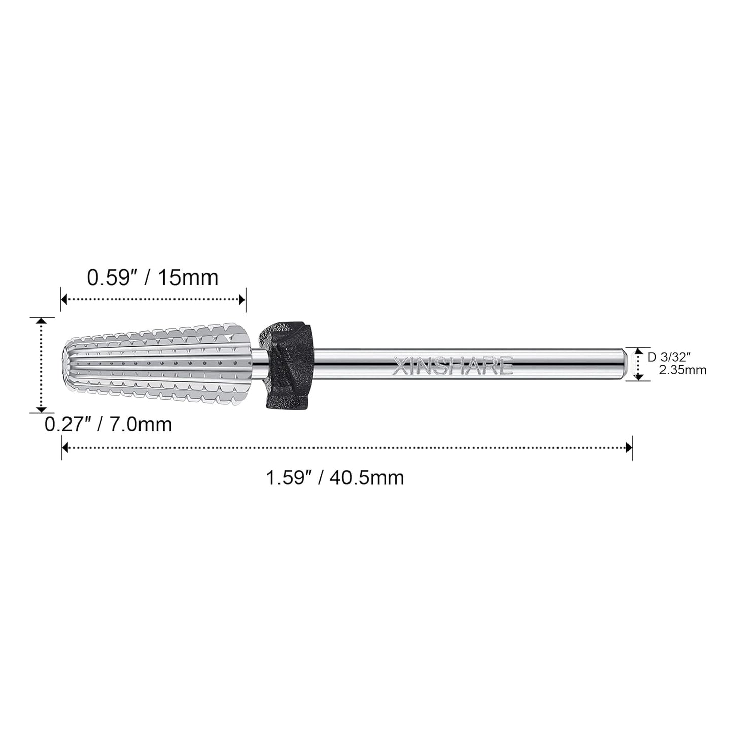 5 in 1 Nail Drill Bit 3/32" Tungsten Carbide Multifunctional Nail Bits Professional Fast Removing Acrylic Hard Gels Cuticle Nail Efile Bit for Nail Drill Machine Extra Coarse(XC)