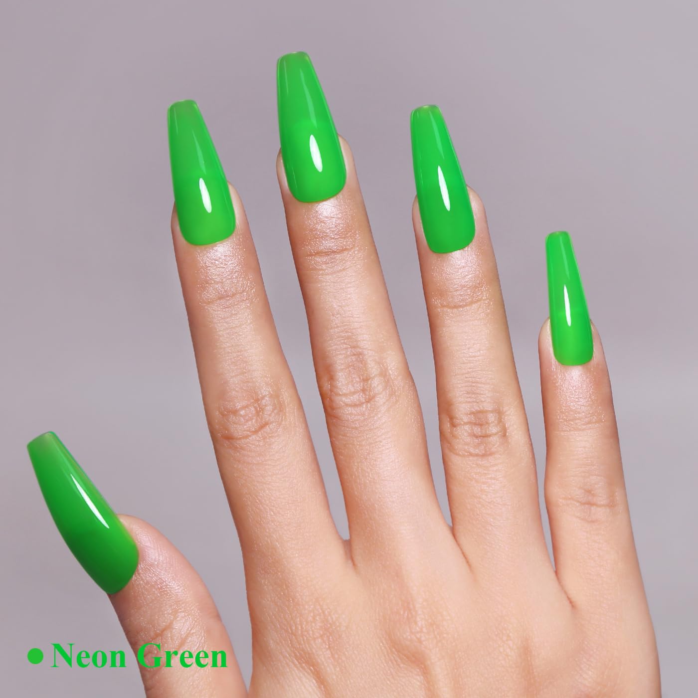 Imtiti Neon Gel Nail Polish, Neon Green Gel Polish High Gloss Soak Off UV LED Nail Gel Polish Spring Summer Art Manicure Salon DIY Design 10ML