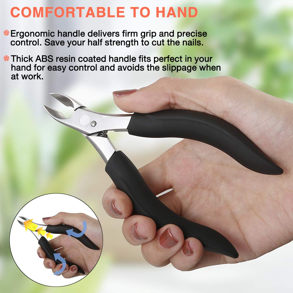 BEZOX Thick Toenail Clippers - Precision Large Toe Nail Clipper for Thick Nails, Comfort Grip Fingernail Clipper, Ergonomic Long Handle Nail Cutter, Professional-Grade Stainless Steel
