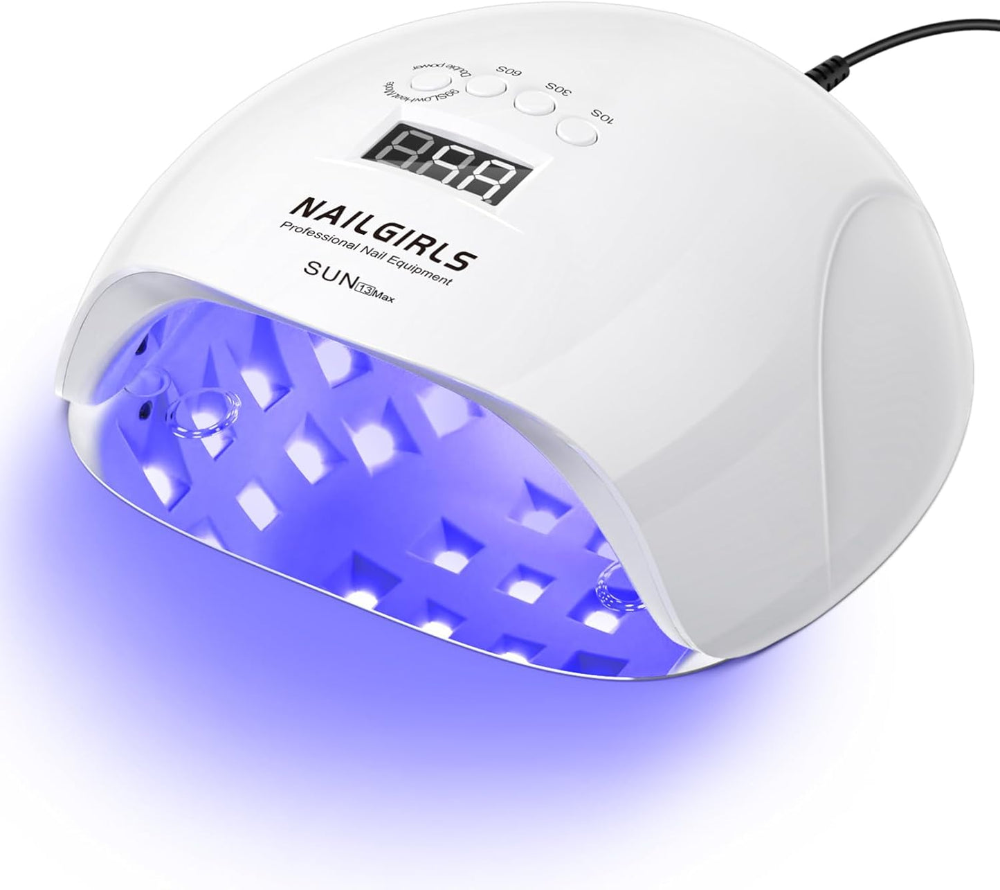 NAILGIRLS UV LED Nail Lamp, 220W, White, 42 UV+LED Beads, 4 Timer Settings, Auto Sensor, Professional Nail Light Curing, Gel Polish, Salon & Home