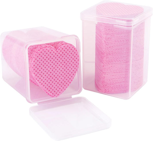 MAYEEN Lint Free Nail Wipes 400PCS Heart Shape Nail Polish Remover Wipes No Lint Soft Cleaning Wipe for Nails & Eyelash Extensions Nail Supplies