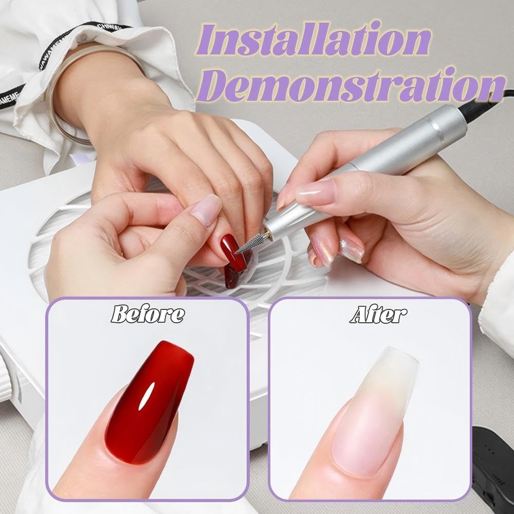 Yakamoz 5Pcs Tapered Nib Nail Drill Bits Set - 3/32’’ Carbide Tungsten Safety Electric Nail File for Remove Cuticle Gel Polishing, Manicure and Pedicure (XC, C, M, XF, F)