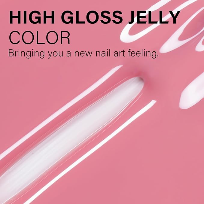 AILLSA Rose Pink Gel Nail Polish Rose Lake Jelly Gel Polish Neutral Sheer Translucent Nude Gel Polish Long Lasting Blush Red Soak Off U V Gel for French Manicure Nail Art at Home 0.51 Oz