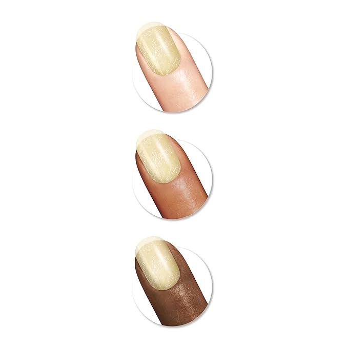 Sally Hansen Miracle Gel Pearls Salon Quality Nail Polish | Gel-Like Formula, Two-Step System, No UV Light Needed, Long Lasting | Opaque, Shimmery | 905 Diving for Treasure | Sofy Yellow Nail Color