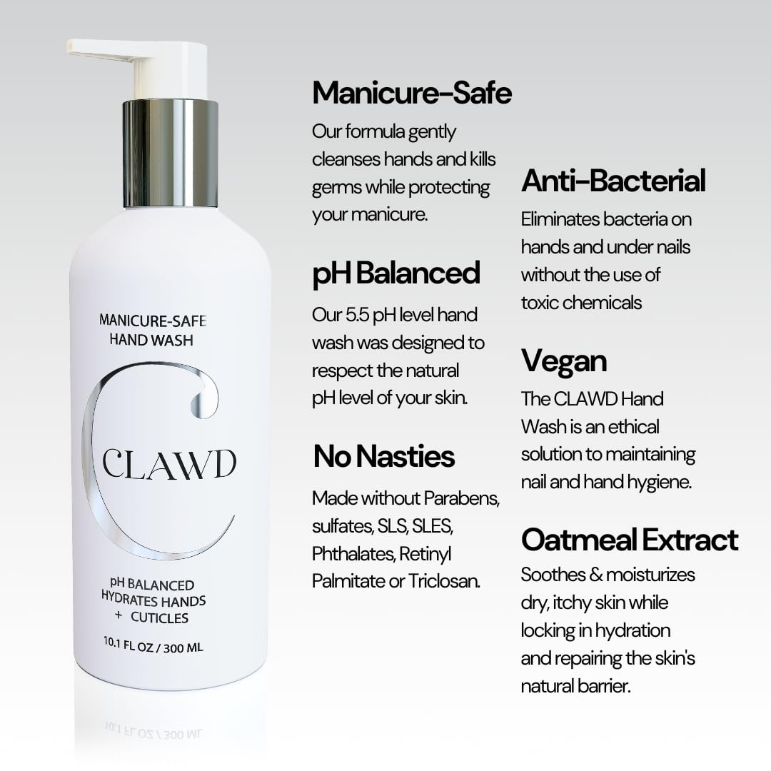 Manicure-Safe Hand Wash for Women - Gentle Hand Soap with Moisturizing Formula - Ideal for Maintaining Manicures, Premium Hand Soaps for Soft and Clean Hands | 300ml/10.14floz
