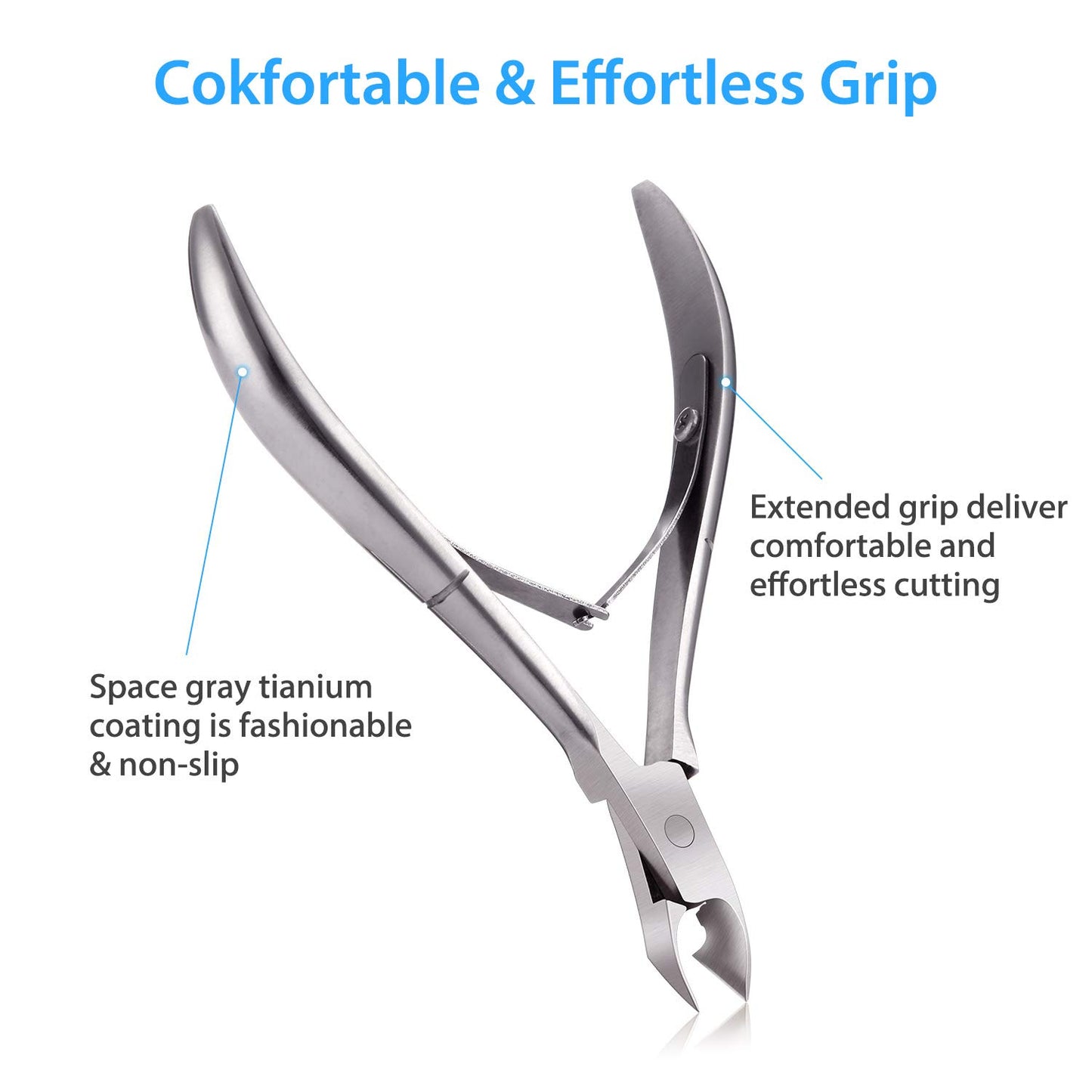Mudder 3 Packs Cuticle Nippers Cutter Tool Stainless Steel Nail Cuticle Trimmer Remover with Pointed Blade Scissors Pedicure Manicure Tool for Fingernails Nails Care and Toenails(Silver)