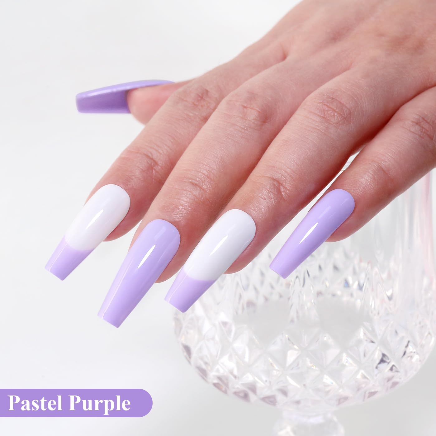 Imtiti Purple Gel Nail Polish, Pastel Purple Gel Polish High Gloss Soak Off UV LED Spring Summer Art Manicure Salon DIY Design 10ML