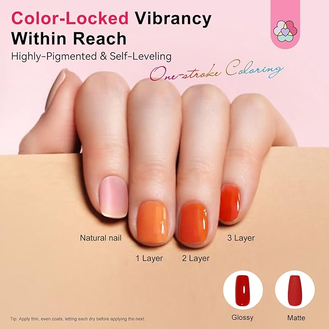 SAVILAND Color Artistry Fall Nail Polish Set: Quick Dry 24 Color Regular Nail Polish Kit Orange Red Brown Glitter Finger Bulk Fingernail Polish Set Non Gel Castor Oil Vitamin E Nail Lacquer Women Home