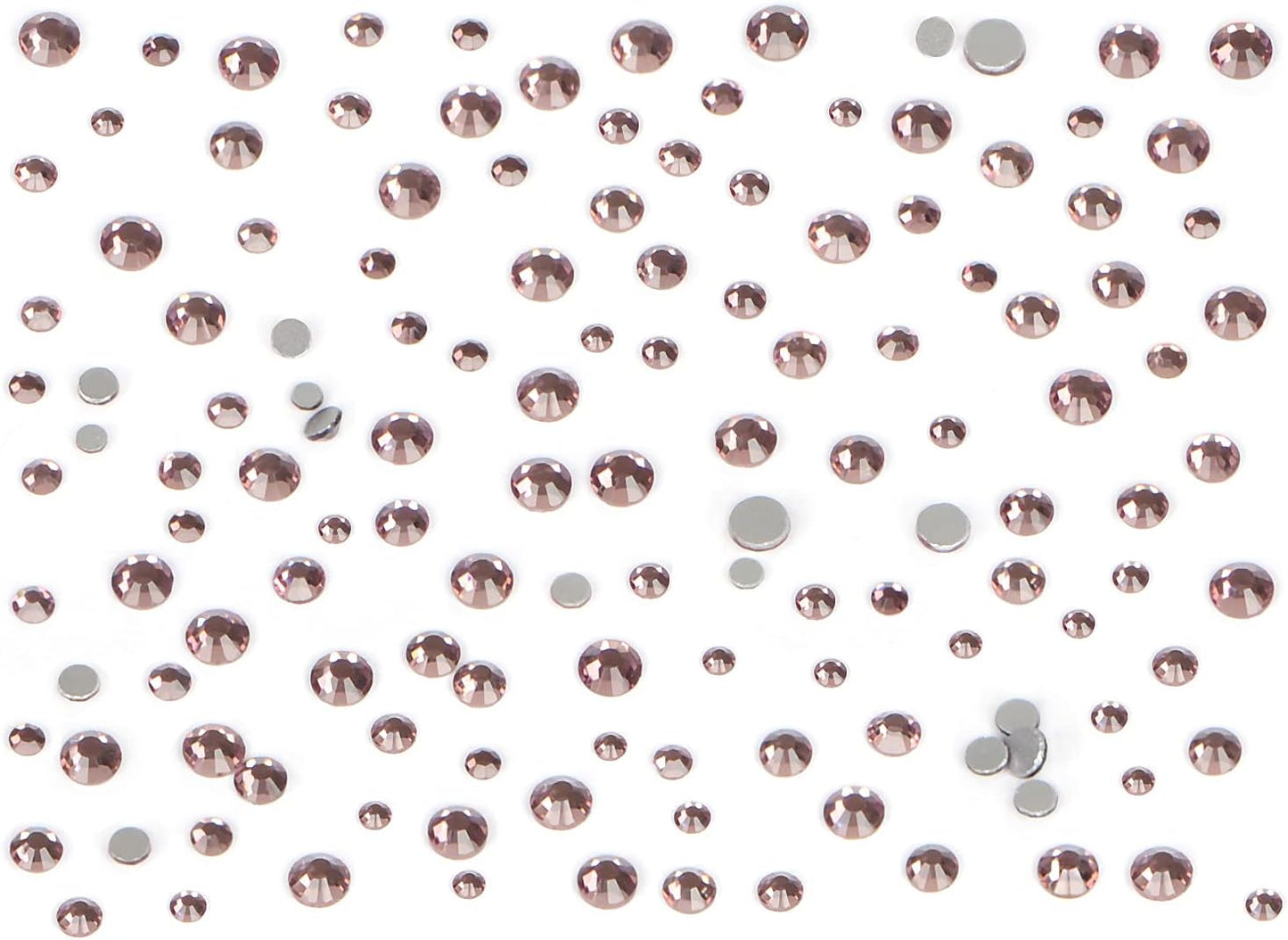 Bymitel 7200 Pieces 6 Mixed Sizes Glue Fix on Glass Rhinestones Round Crystal Gems Flatback for DIY Jewelry Making with one Picking Pen(6-Sizes 7200PCS, Lt. Amethyst)