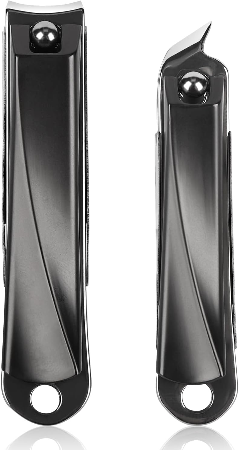 Ingrown Toenail Clippers for Thick Nails (2-Pack) - Professional Grade Stainless Steel Nail Clipper Kit with Anti-Splash Design - Effective Ingrown Nail Removal for Men & Women