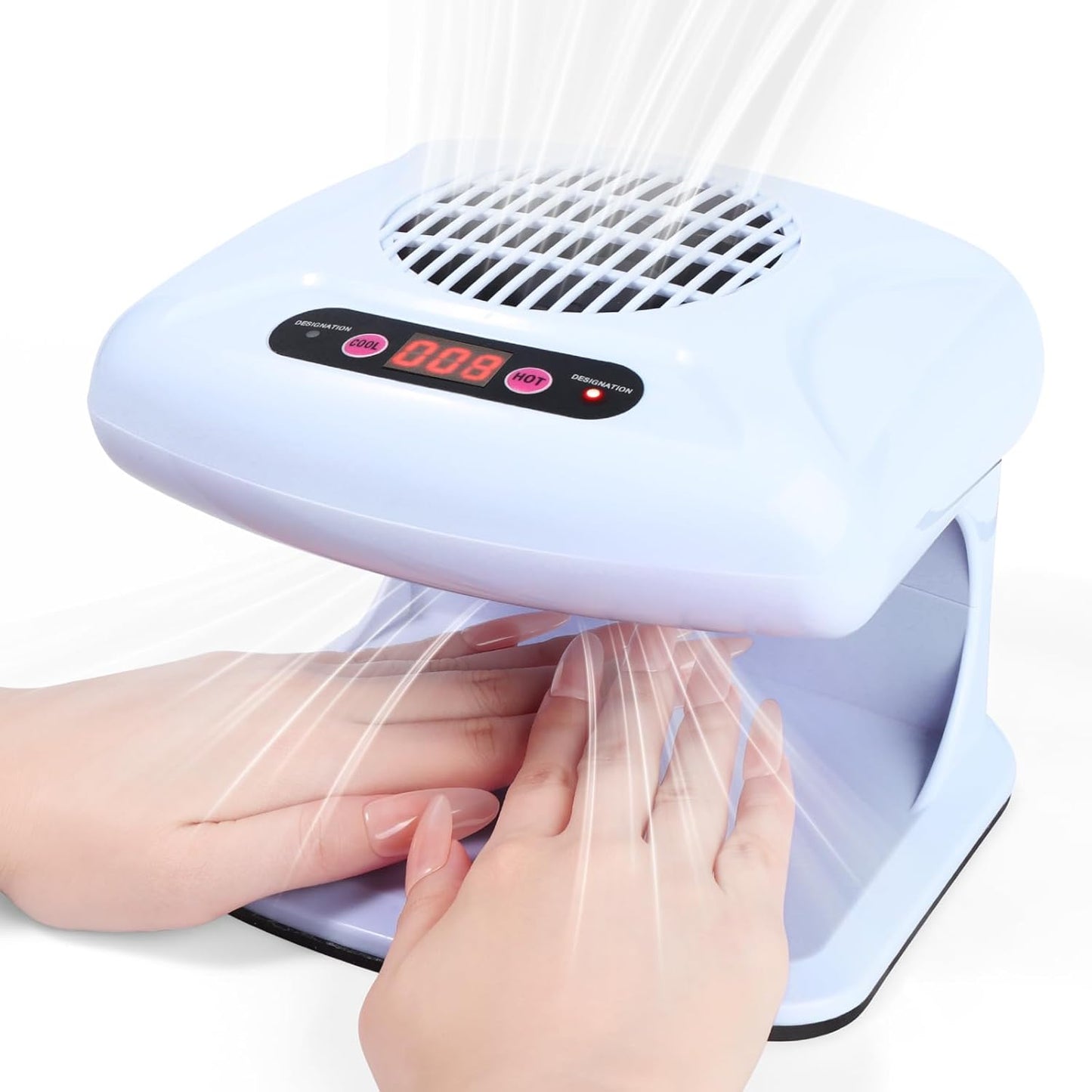SAVILAND Essentials 5X Faster Dry Nail Dryer: 300W Strong-Air Nail Dryer for Regular Polish Smart Sensor Nail Polish Dryer Warm & Cool Wind Dual Air Dual Modes Battery-Free Nail Fan Home Salon Use