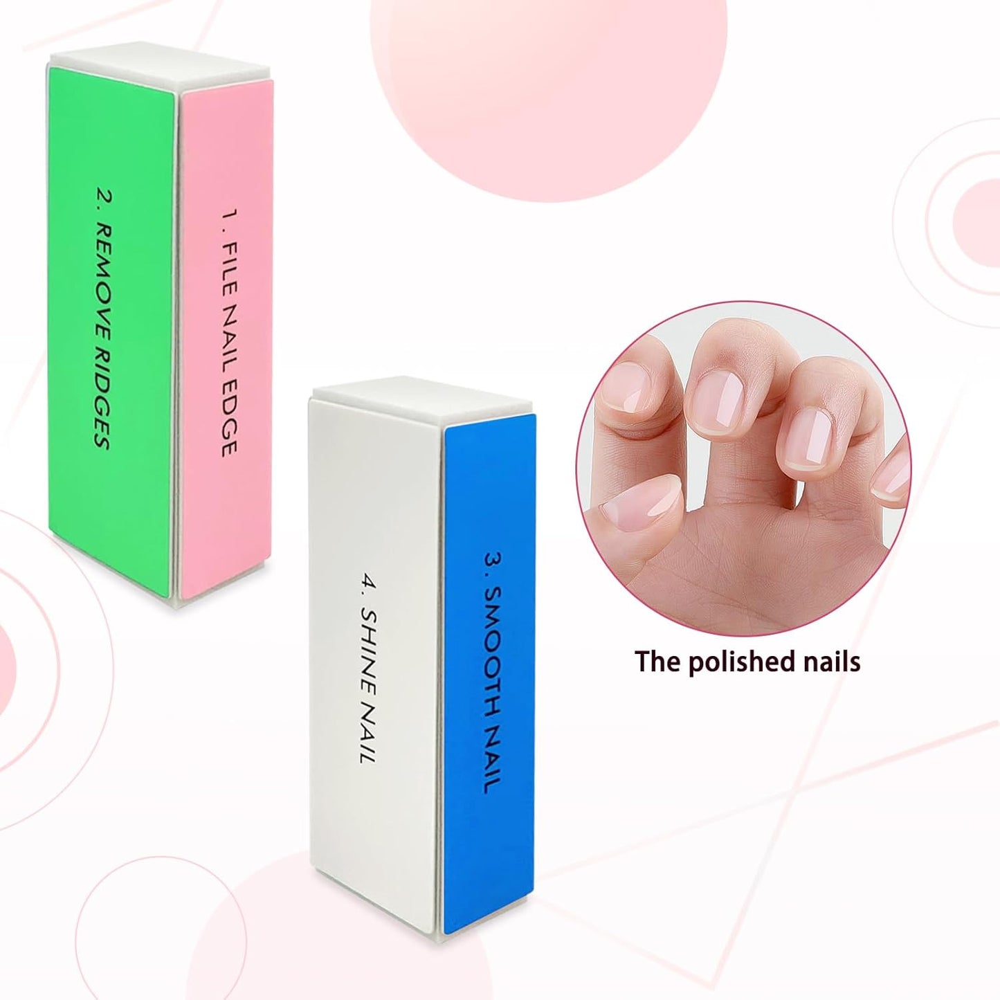 12-Piece White Sponge Nail Buffer Block, 4-Way Nail File and Buffer for Nail Care, Ideal for Salon and Home Manicures