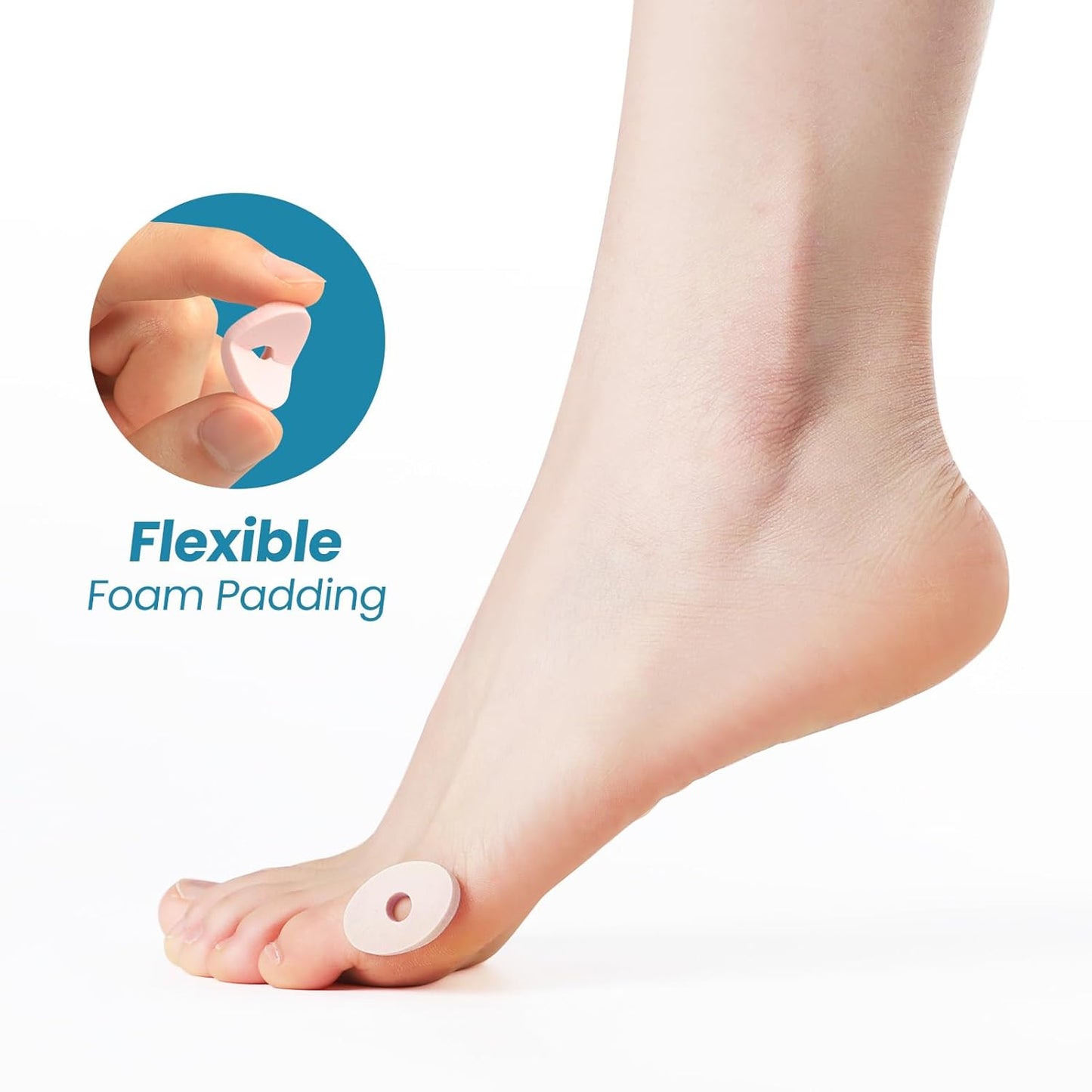 Corn Cushions for Toes and Feet - Callus Cushions to Protect Sore Spots with Foam Padding - Self-Stick Adhesive Pads - Relief Pain, Pressure and Friction from Shoes (Pink, 45 Count)