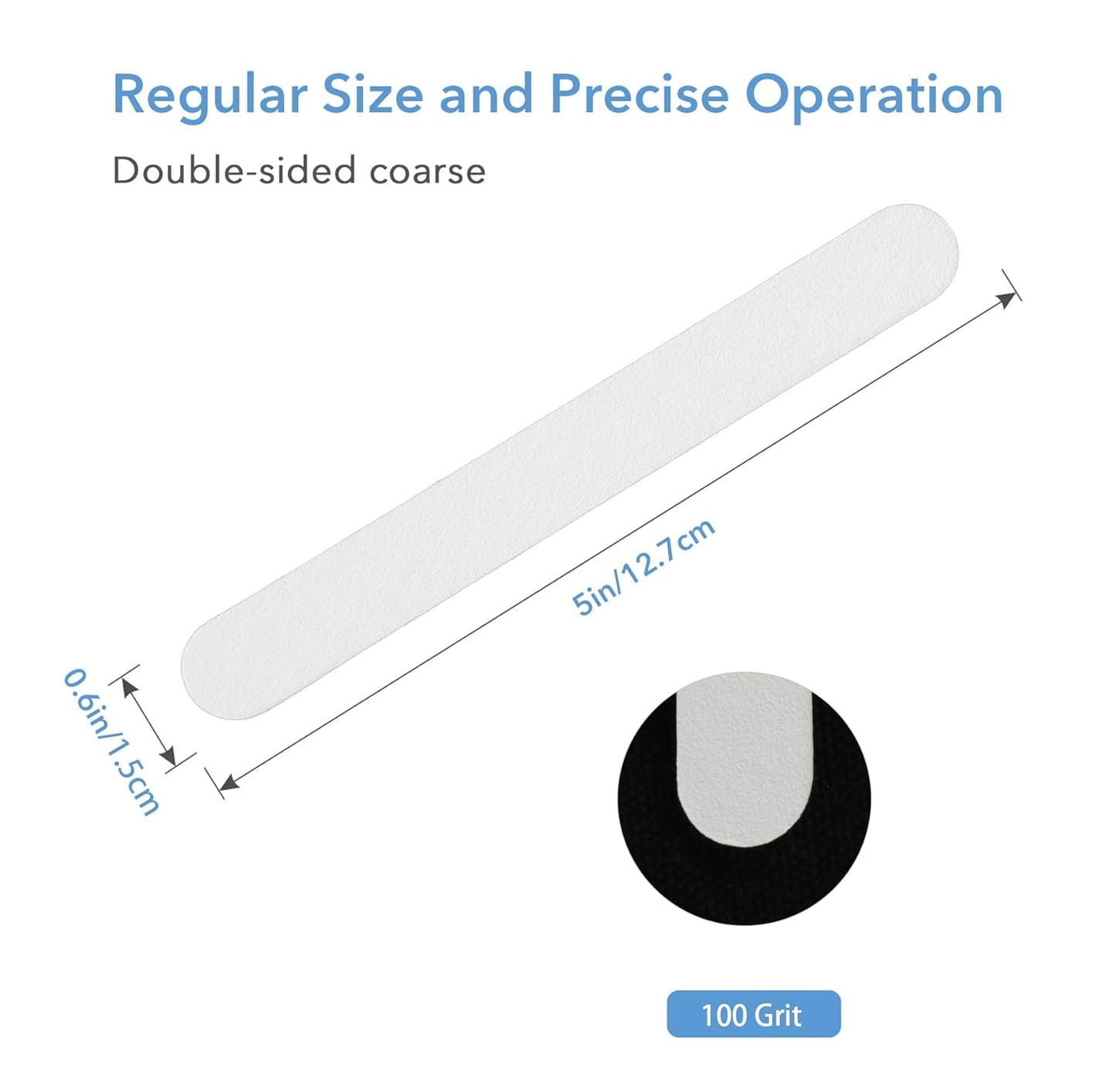 Nail Files, 50 PCS Fingernail Files 100/100 Grit White Double Sided Emery Boards for Natural Nails - Professional Nail File Bulk Washable Manicure Tool Travel Size