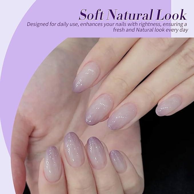 Born Pretty Jelly Purple Gel Nail Polish 6 Colors Purple Violets Colors Gel Polish Kit Soak Off Nail Polish Kit Collection Nail Art Gel Manicure Set DIY at Home Salon Gifts