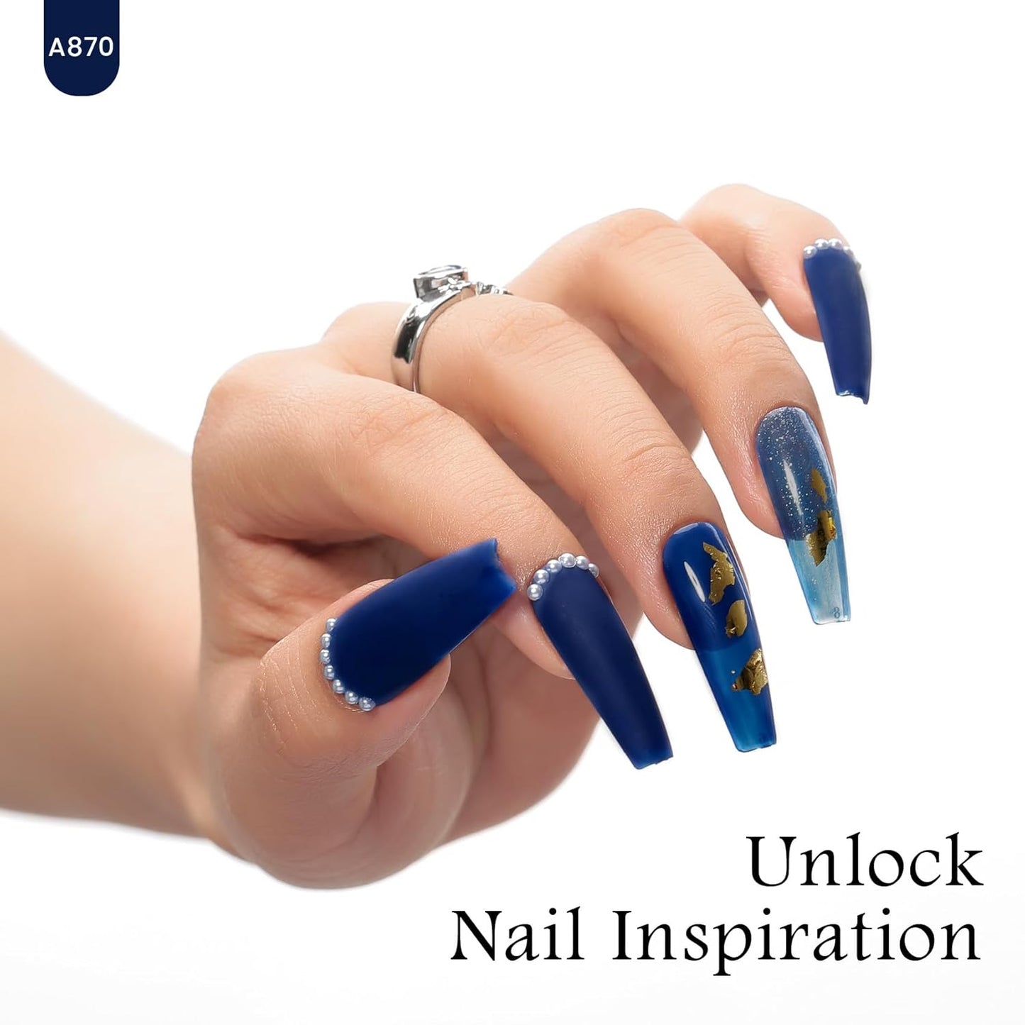 MAYCHAO 15ML Gel Nail Polish 1Pc Night Blue Gel Polish Soak Off UV LED Royal Blue Nail Polish Nail Art Starter Manicure Salon DIY at Home, 0.5 OZ