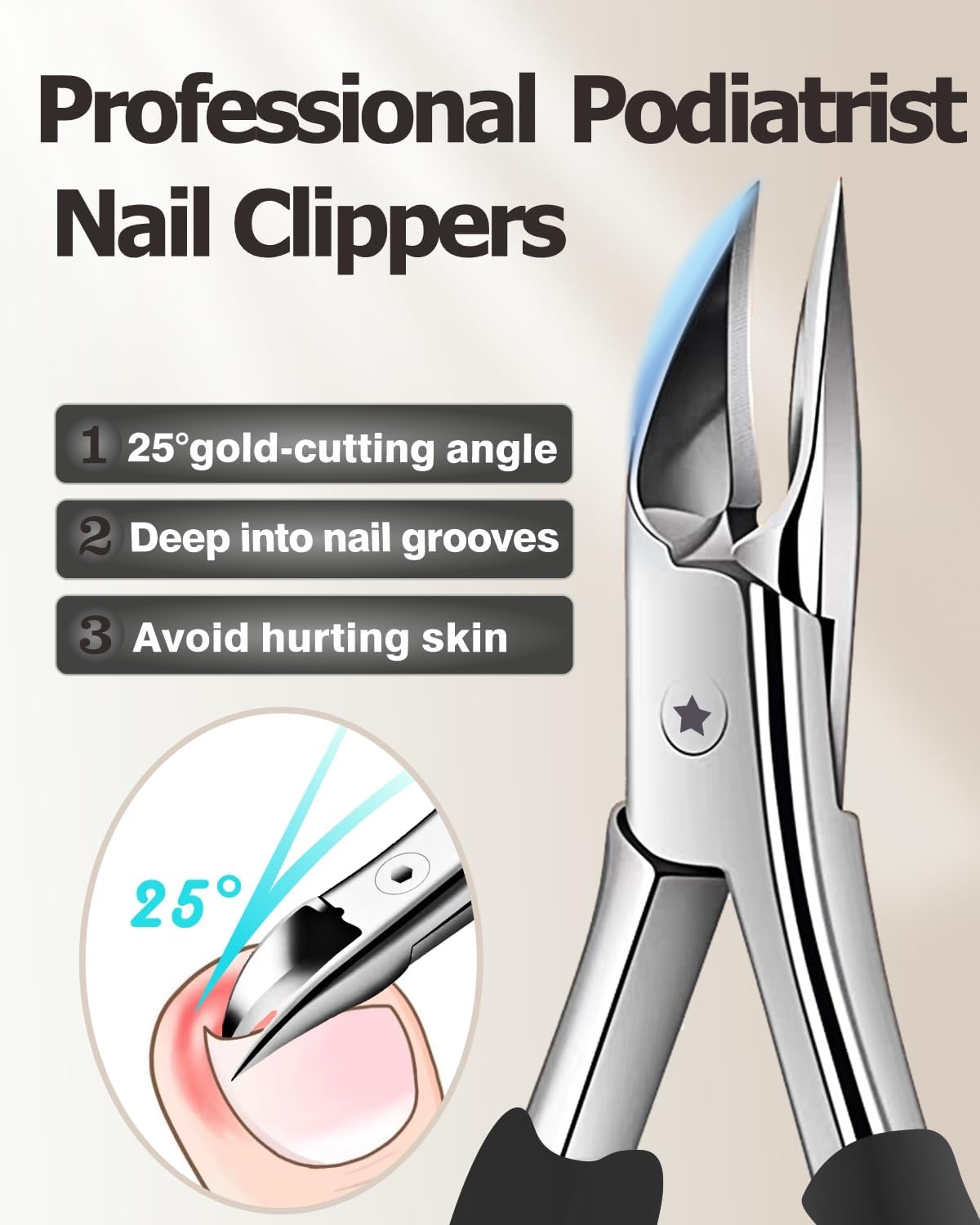 Toenail Clippers for Ingrown & Thick & Hard Nails - Ingrown Toenail Clippers for Men Women Seniors - Fingernail Toe Nail Clippers with Sharp Blades/Effort-Saving Spring/Long Non-Slip Handle Design