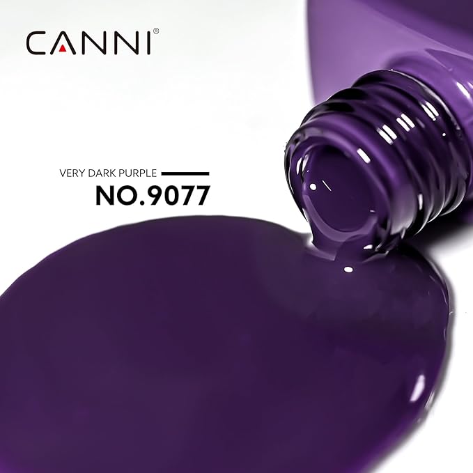 CANNI Dark Purple Gel Nail Polish, 1Pcs Purple Gel Polish Lavender Color High Gloss Soak Off U V Nail Manicure Salon DIY