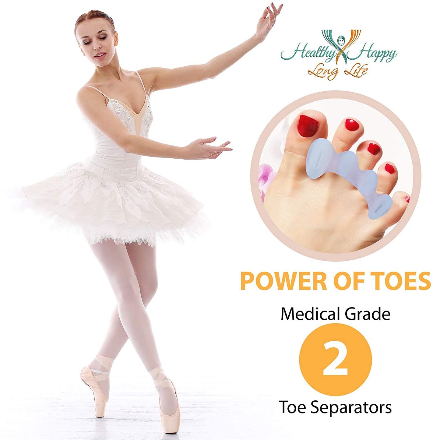 Toe Spacers Firm for Advanced Users - Toe Separators for Alignment, Toe Straightener for Foot Pain Relief, Silicone Bunion Corrector for Women Big Toe, Supports Foot Health