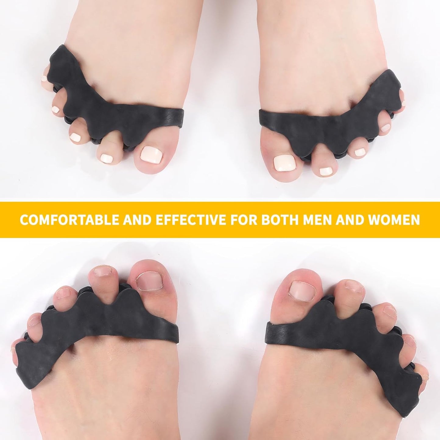 2 Pairs Adjustable Toe Separators for Men and Women, Toe Spacers Improve Balance and Toes to Their Natural Shape, Enhanced Athletic Mobility Applied for Walking, Running, Yoga Practice