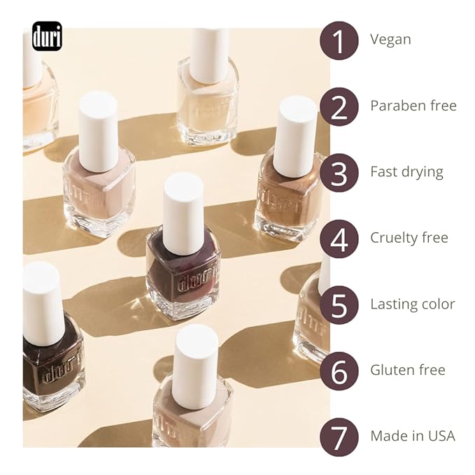 duri Nail Polish, GBD-206 Love Is Blind, 2 Pastel Cols, Light Pink and Purple, Fast Drying, Glossy Finish, 0.45 Fl Oz each