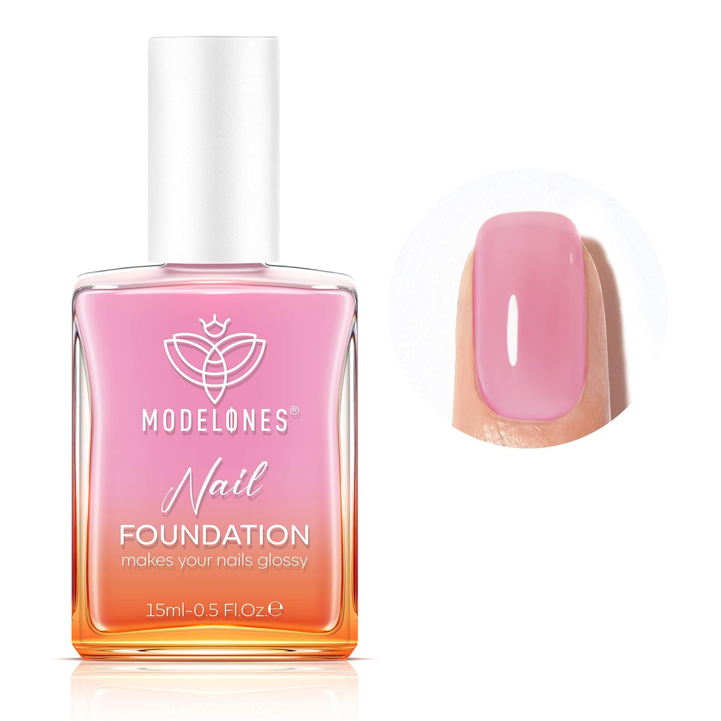 modelones Nail Strengthener Jelly Purple Pink Nail Repair for Damaged Nails Strengthening Polish 15ml Nail Growth and Strengthener Natural Concealer Foundation Nail Care Gifts for Women