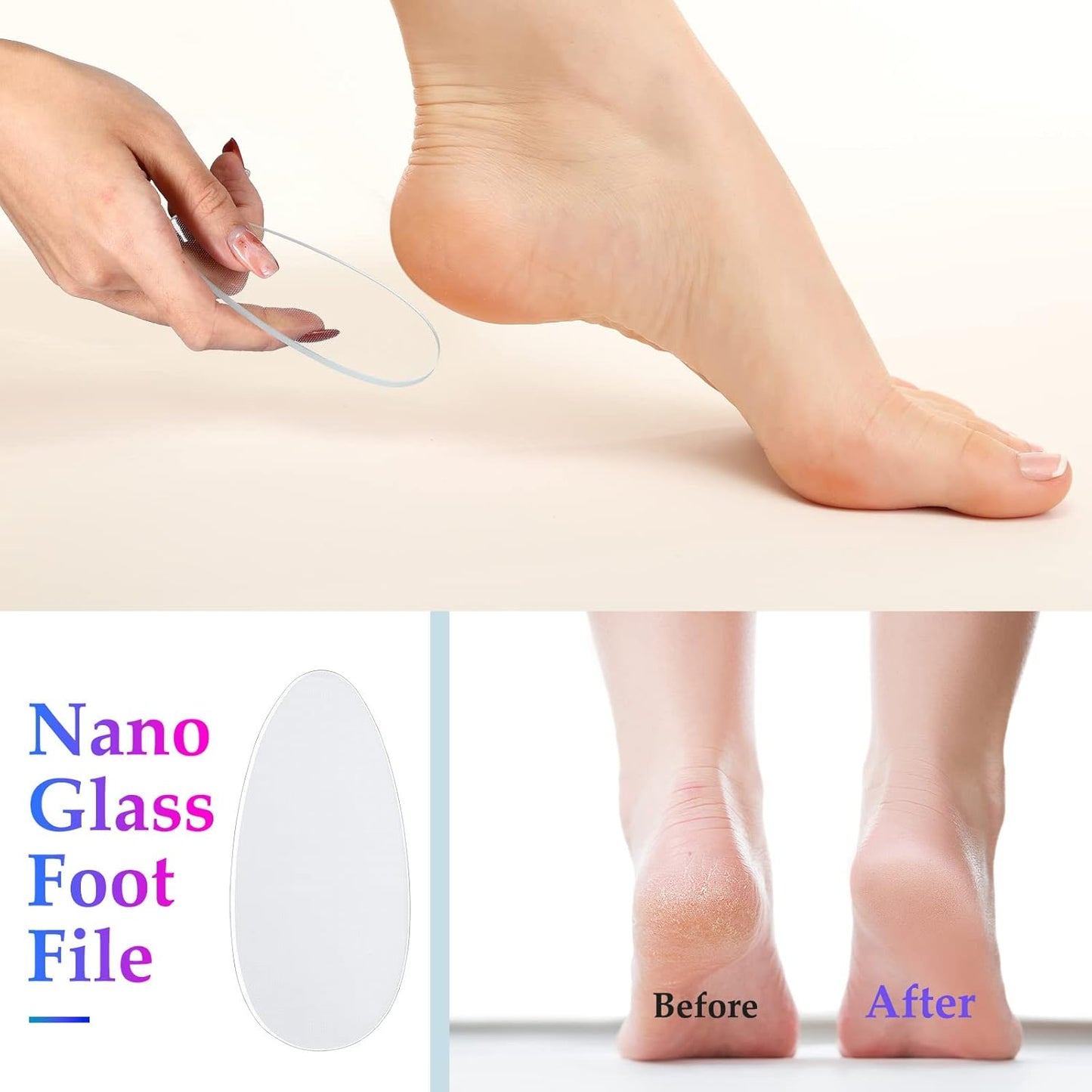 Zhehao 6 Pcs Glass Nail File and Nail Shiner Set Manicure Pedicure Glass File Buffer Cuticle Trimmer Nano Finger Nano Foot Scrubber Callus Remover Foot Care Pedicure Fingernails Toenail (Rose Red)